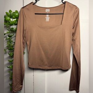 Madden NYC Brown Long Sleeve Top